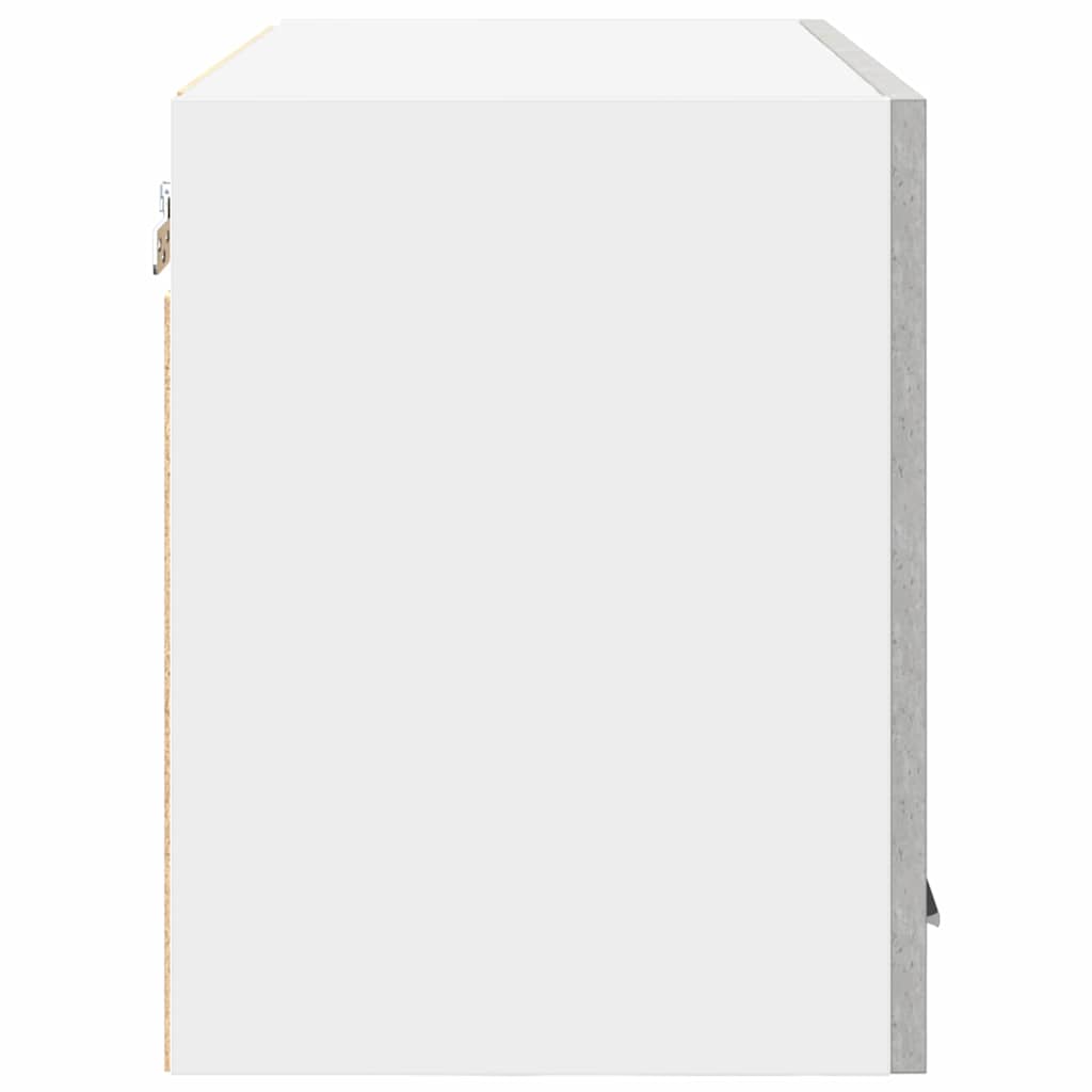 vidaXL Hängeschrank mit Tür 2 pcs Betongrau und Weiß 60 x 31 x 40 cm