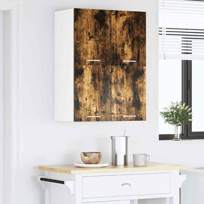 vidaXL Hängeschrank 2 pcs Geräucherte Eiche und Weiß 60 x 31 x 40 cm