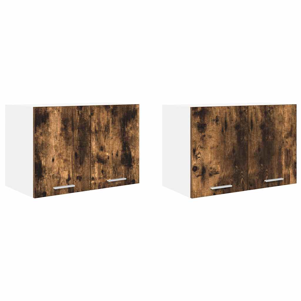 vidaXL Hängeschrank 2 pcs Geräucherte Eiche und Weiß 60 x 31 x 40 cm