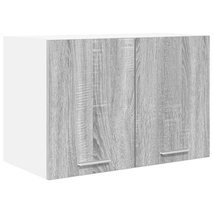 Hängeschrank mit Tür 2 pcs Grau Sonoma und Weiß 60 x 31 x 40 cm