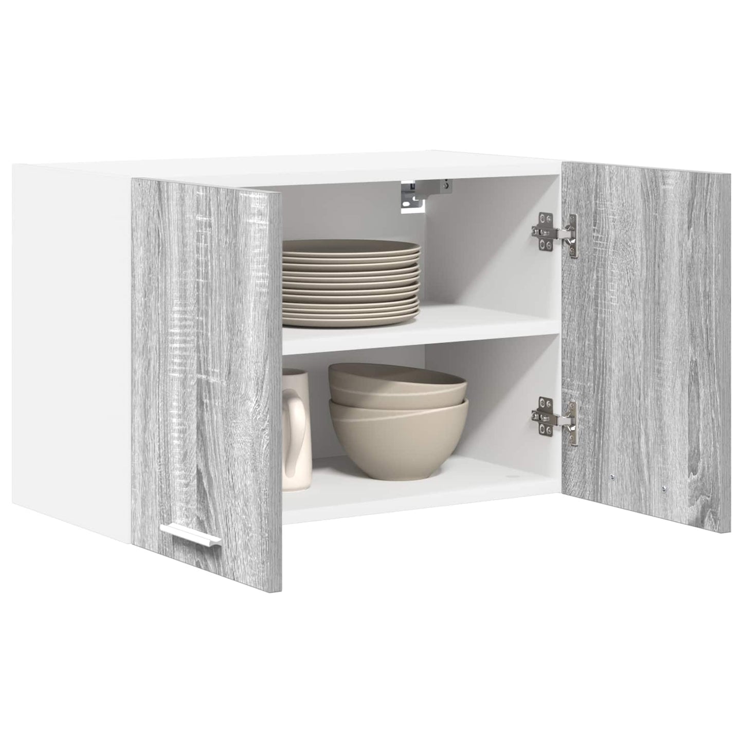 Hängeschrank mit Tür 2 pcs Grau Sonoma und Weiß 60 x 31 x 40 cm