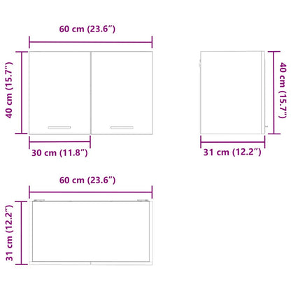 vidaXL Hängeschrank Altes Holz und Weiß 60 x 31 x 40 cm Holzwerkstoff