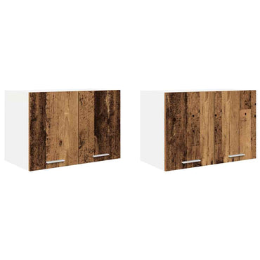 vidaXL Hängeschrank mit Tür 2 pcs Altes Holz und Weiß 60 x 31 x 40 cm
