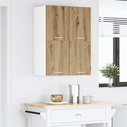 vidaXL Hängeschrank 2 pcs Artisan-Eiche und Weiß 60 x 31 x 40 cm