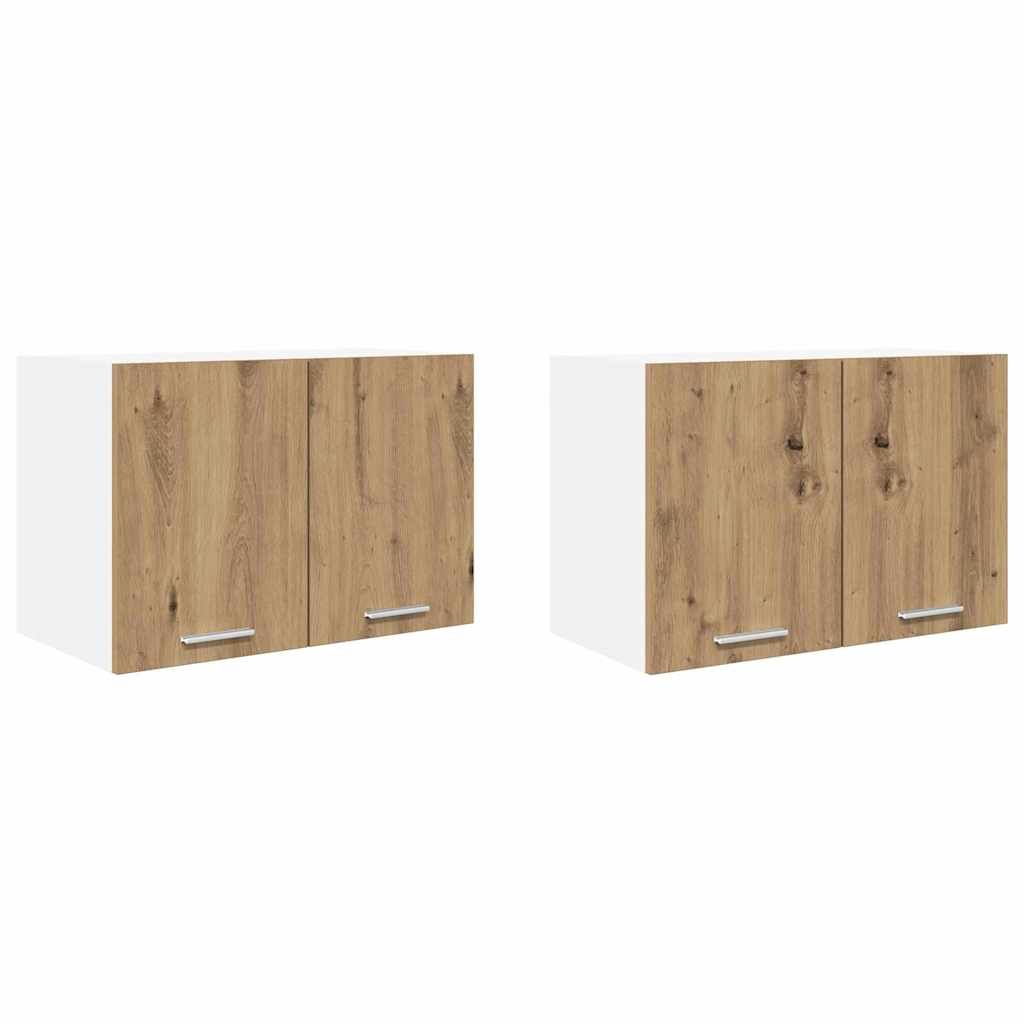 vidaXL Hängeschrank 2 pcs Artisan-Eiche und Weiß 60 x 31 x 40 cm