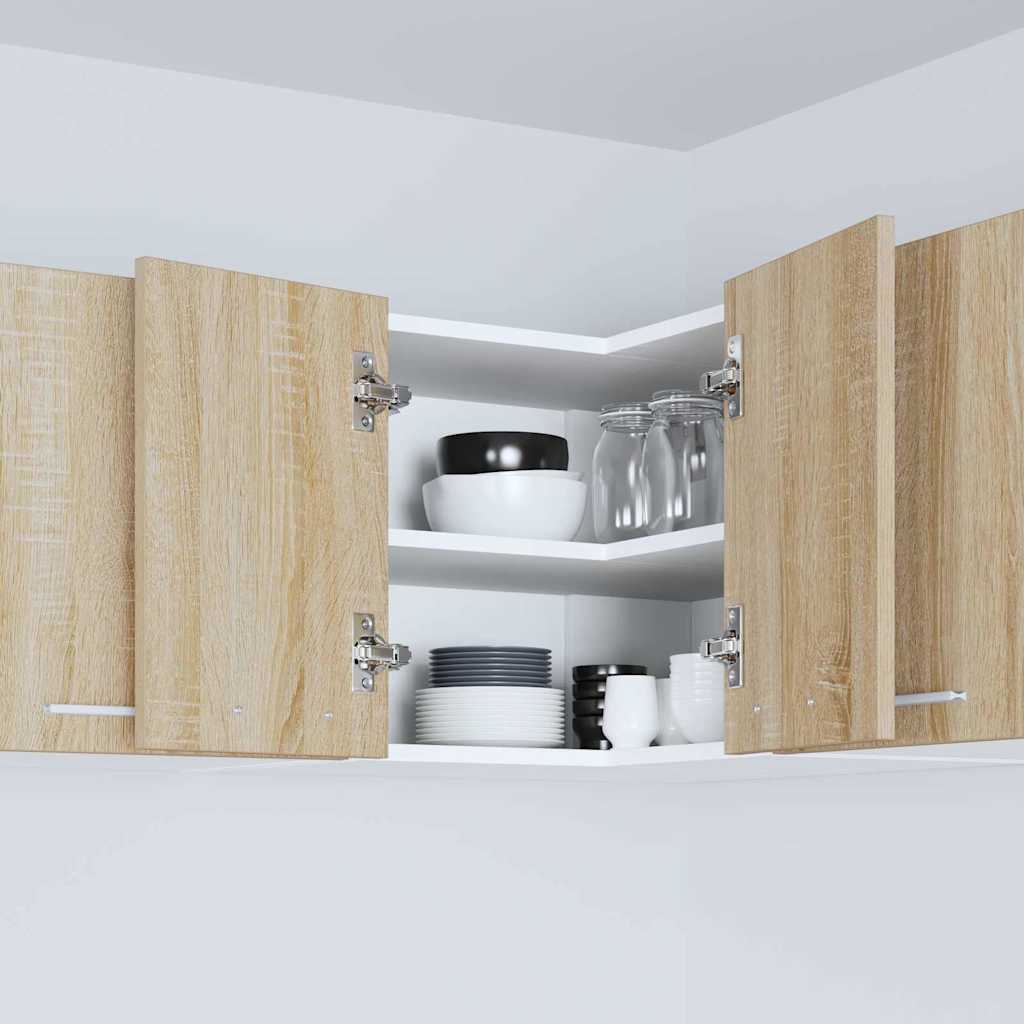 vidaXL Hängeschrank mit Speicher Sonoma-Eiche und Weiß 57 x 57 x 40 cm