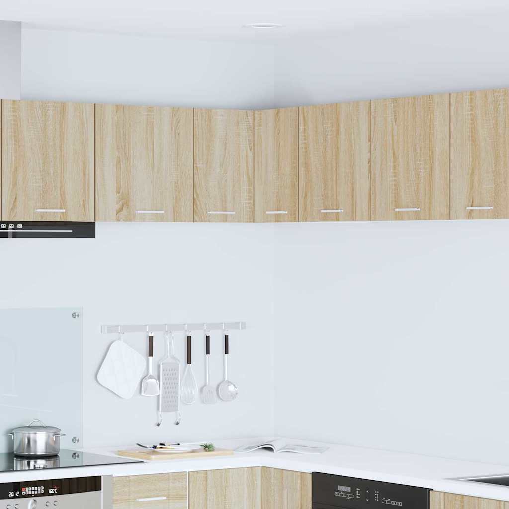 vidaXL Hängeschrank mit Speicher Sonoma-Eiche und Weiß 57 x 57 x 40 cm