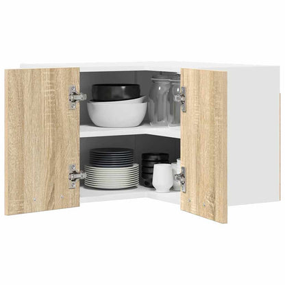 vidaXL Hängeschrank mit Speicher Sonoma-Eiche und Weiß 57 x 57 x 40 cm