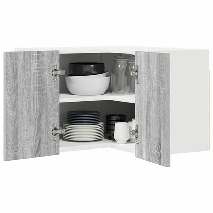 vidaXL Hängeschrank Grau Sonoma und Weiß 57 x 57 x 40 cm Holzwerkstoff