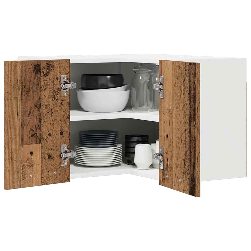 vidaXL Hängeschrank Altes Holz und Weiß 57 x 57 x 40 cm Holzwerkstoff