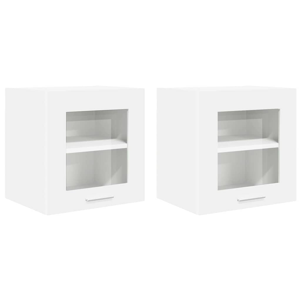 vidaXL Hängeschrank mit Tür 2 pcs Weiß 40 x 31 x 40 cm Holzwerkstoff