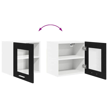 vidaXL Hängeschrank mit Tür 2 pcs Schwarz Eichen-Optik 40 x 31 x 40 cm