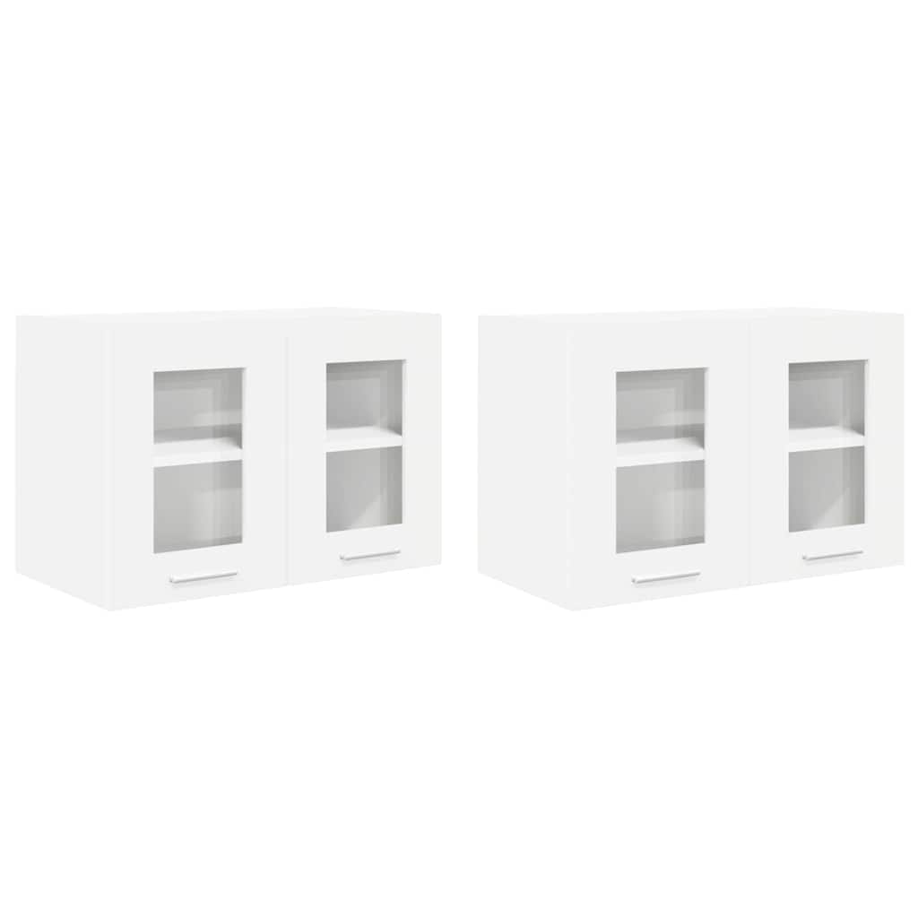 vidaXL Hängeschrank mit Tür 2 pcs Weiß 60 x 31 x 40 cm Holzwerkstoff
