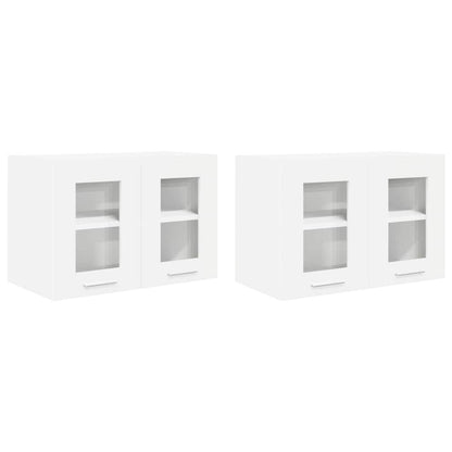 vidaXL Hängeschrank mit Tür 2 pcs Weiß 60 x 31 x 40 cm Holzwerkstoff