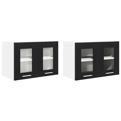 Hängeschrank mit Tür 2 pcs Schwarz Eichen-Optik 60 x 31 x 40 cm