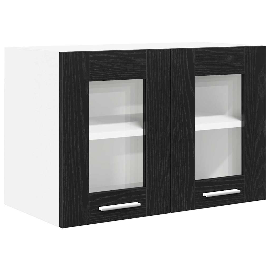 Hängeschrank mit Tür 2 pcs Schwarz Eichen-Optik 60 x 31 x 40 cm