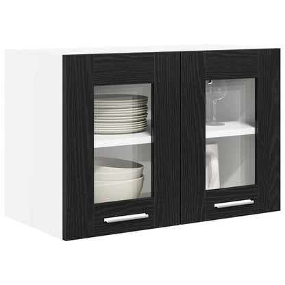 Hängeschrank mit Tür 2 pcs Schwarz Eichen-Optik 60 x 31 x 40 cm