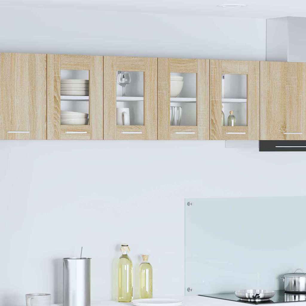vidaXL Hängeschrank 2 pcs Sonoma-Eiche 60 x 31 x 40 cm Holzwerkstoff