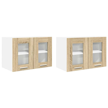 vidaXL Hängeschrank 2 pcs Sonoma-Eiche 60 x 31 x 40 cm Holzwerkstoff