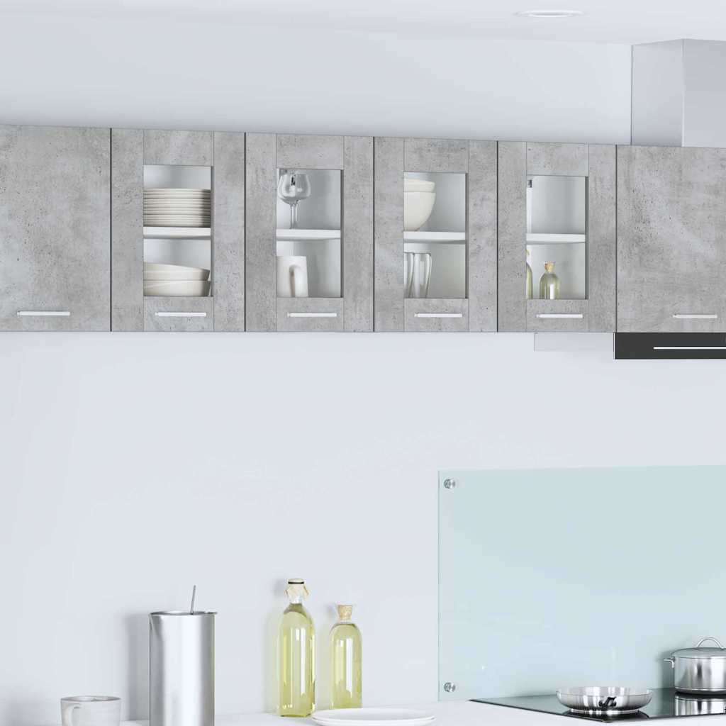 vidaXL Hängeschrank mit Tür Beton Grau 60 x 31 x 40 cm Holzwerkstoff