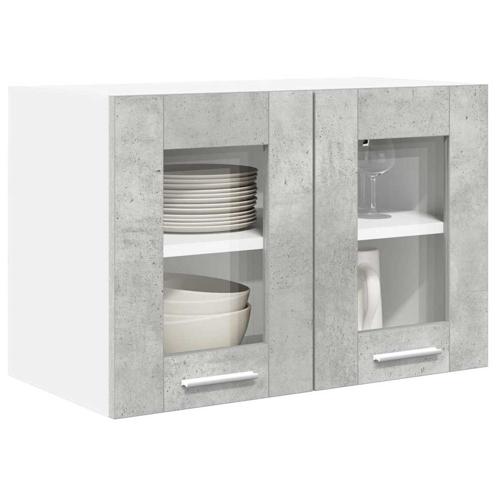 vidaXL Hängeschrank mit Tür Beton Grau 60 x 31 x 40 cm Holzwerkstoff