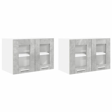 vidaXL Hängeschrank 2 pcs Beton Grau 60 x 31 x 40 cm Holzwerkstoff