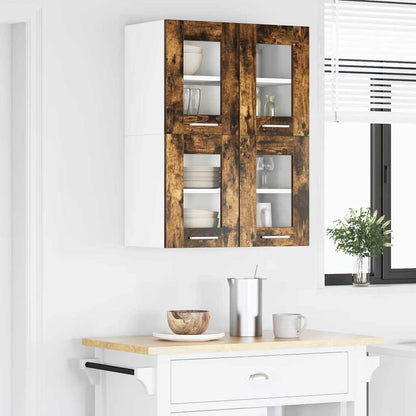 Hängeschrank mit Tür 2 pcs Geräucherte Eiche 60 x 31 x 40 cm