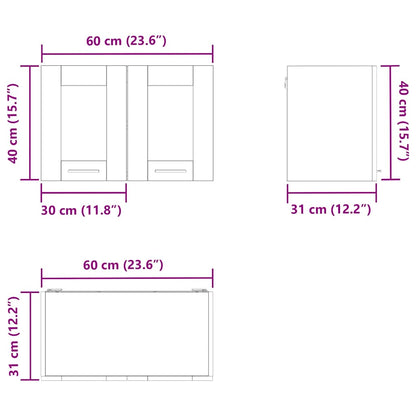 vidaXL Hängeschrank Graues Sonoma 60 x 31 x 40 cm Holzwerkstoff
