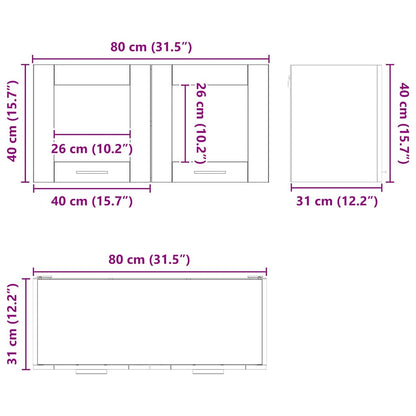 vidaXL Hängeschrank mit Speicher Weiß 80 x 31 x 40 cm Holzwerkstoff