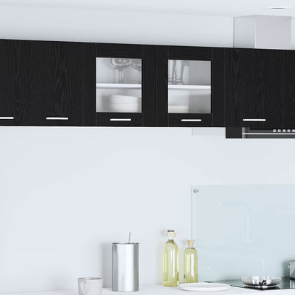 vidaXL Hängeschrank mit Tür Schwarze Eiche und Weiß 80 x 31 x 40 cm