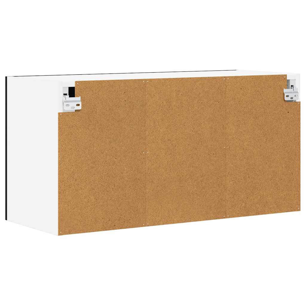 vidaXL Hängeschrank mit Tür Schwarze Eiche und Weiß 80 x 31 x 40 cm