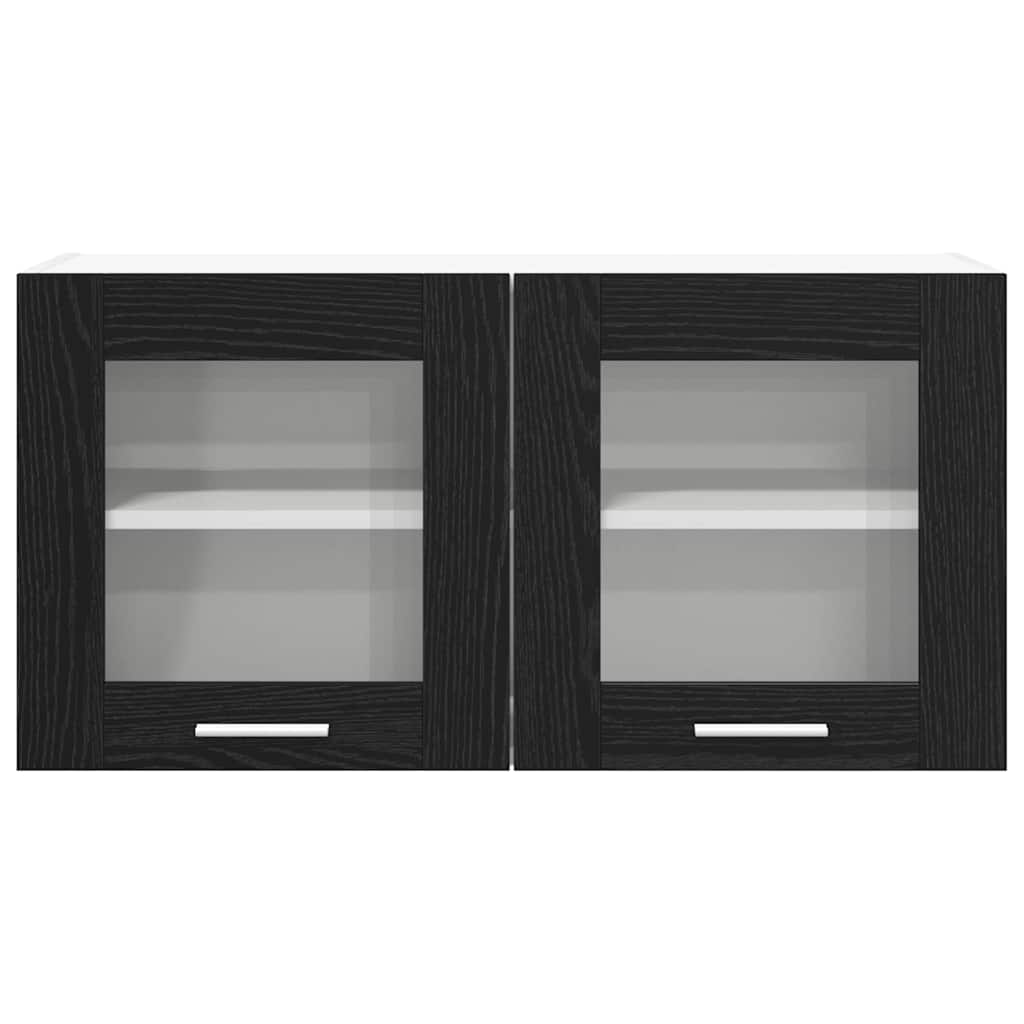 vidaXL Hängeschrank mit Tür Schwarze Eiche und Weiß 80 x 31 x 40 cm
