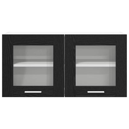 vidaXL Hängeschrank mit Tür Schwarze Eiche und Weiß 80 x 31 x 40 cm