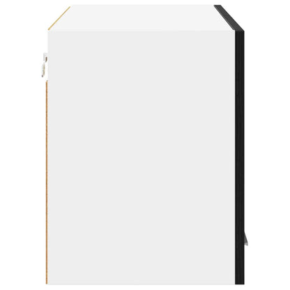 vidaXL Hängeschrank mit Tür Schwarze Eiche und Weiß 80 x 31 x 40 cm