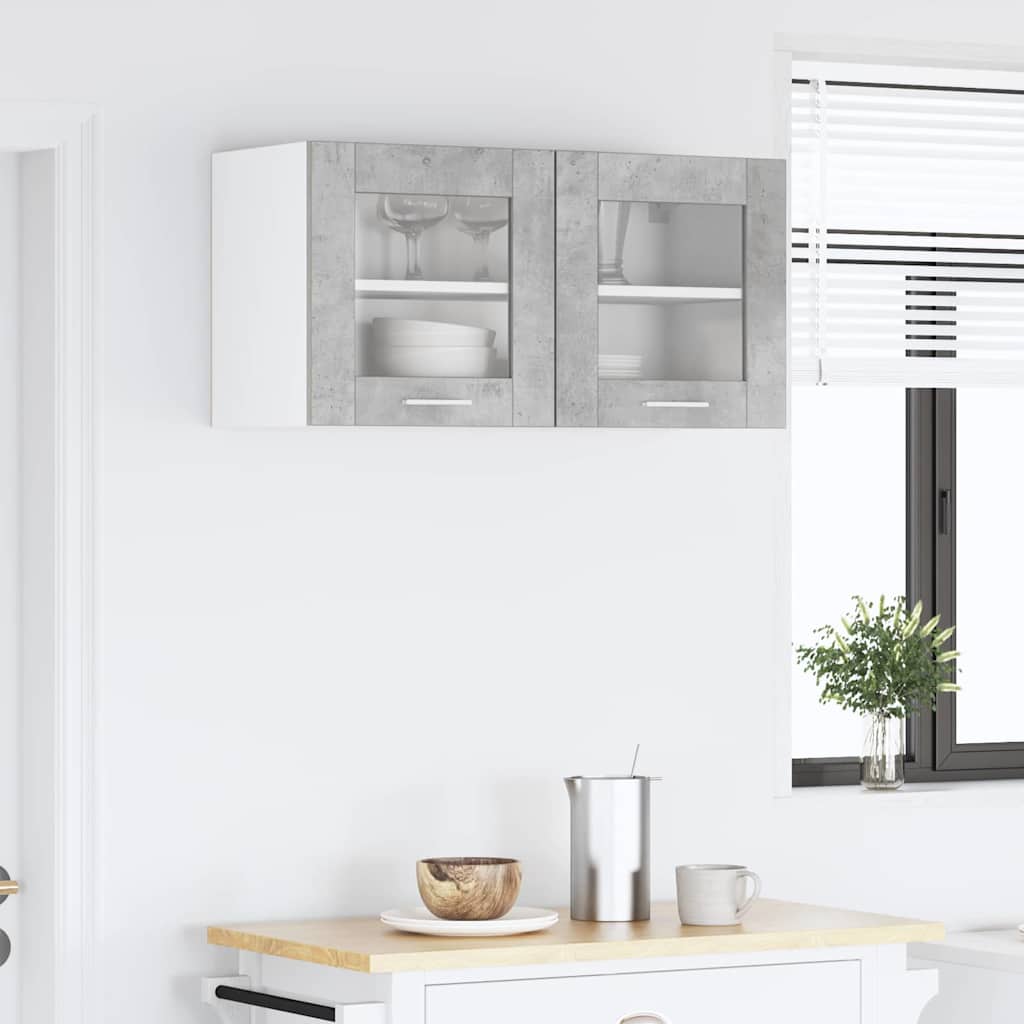 vidaXL Hängeschrank Betongrau und Weiß 80 x 31 x 40 cm Holzwerkstoff