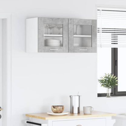 vidaXL Hängeschrank Betongrau und Weiß 80 x 31 x 40 cm Holzwerkstoff