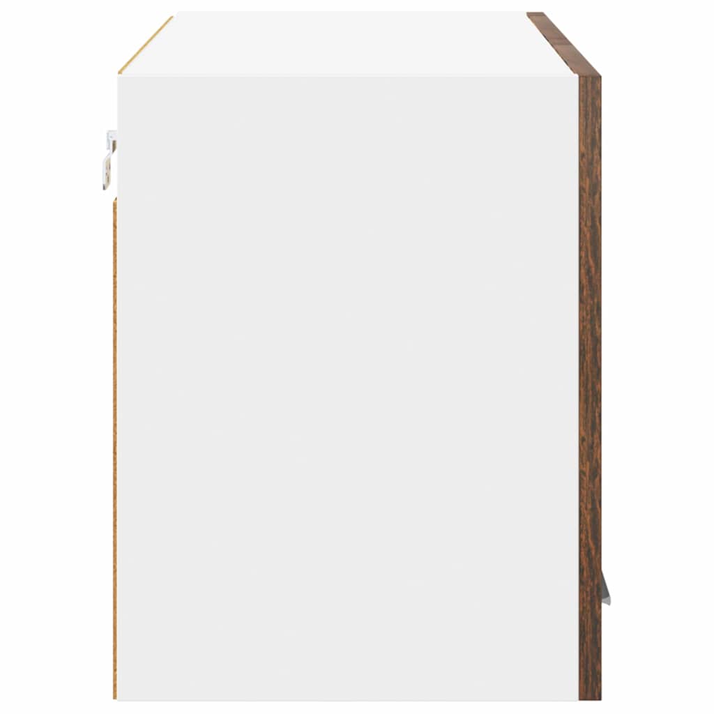 Hängeschrank mit Tür Geräucherte Eiche und Weiß 80 x 31 x 40 cm
