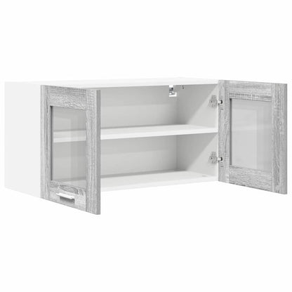 vidaXL Hängeschrank Grau Sonoma und Weiß 80 x 31 x 40 cm Holzwerkstoff