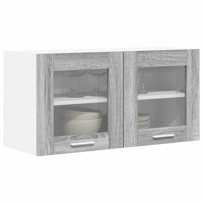 vidaXL Hängeschrank Grau Sonoma und Weiß 80 x 31 x 40 cm Holzwerkstoff