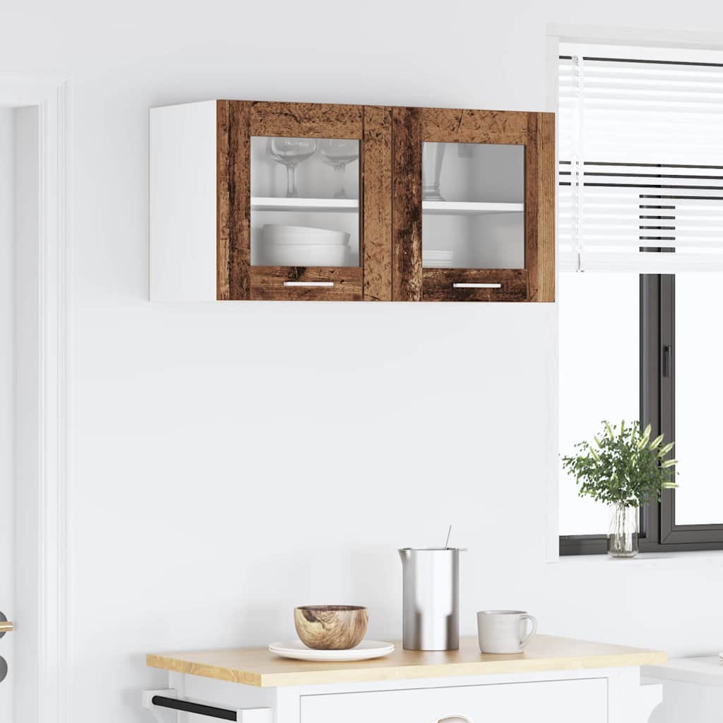 vidaXL Hängeschrank Altes Holz und Weiß 80 x 31 x 40 cm Holzwerkstoff