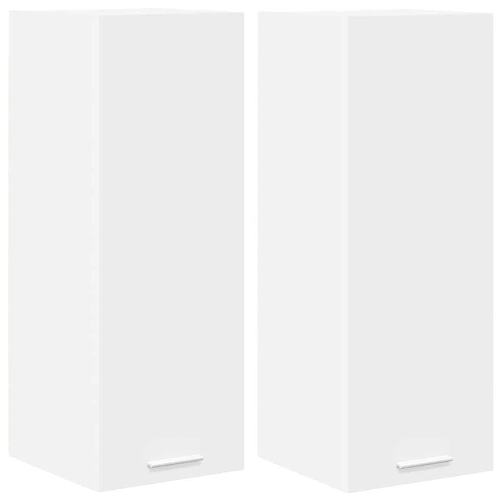 vidaXL Hängeschrank mit Tür 2 pcs Weiß 30 x 31 x 80 cm Holzwerkstoff
