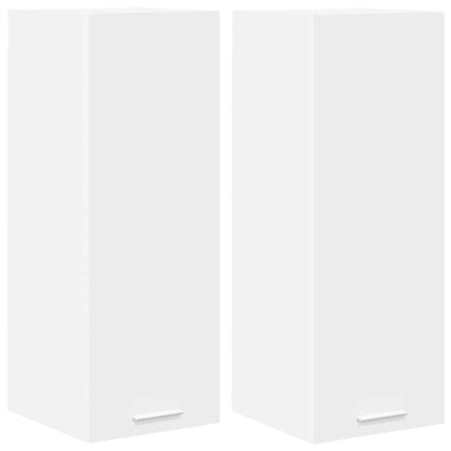 vidaXL Hängeschrank mit Tür 2 pcs Weiß 30 x 31 x 80 cm Holzwerkstoff
