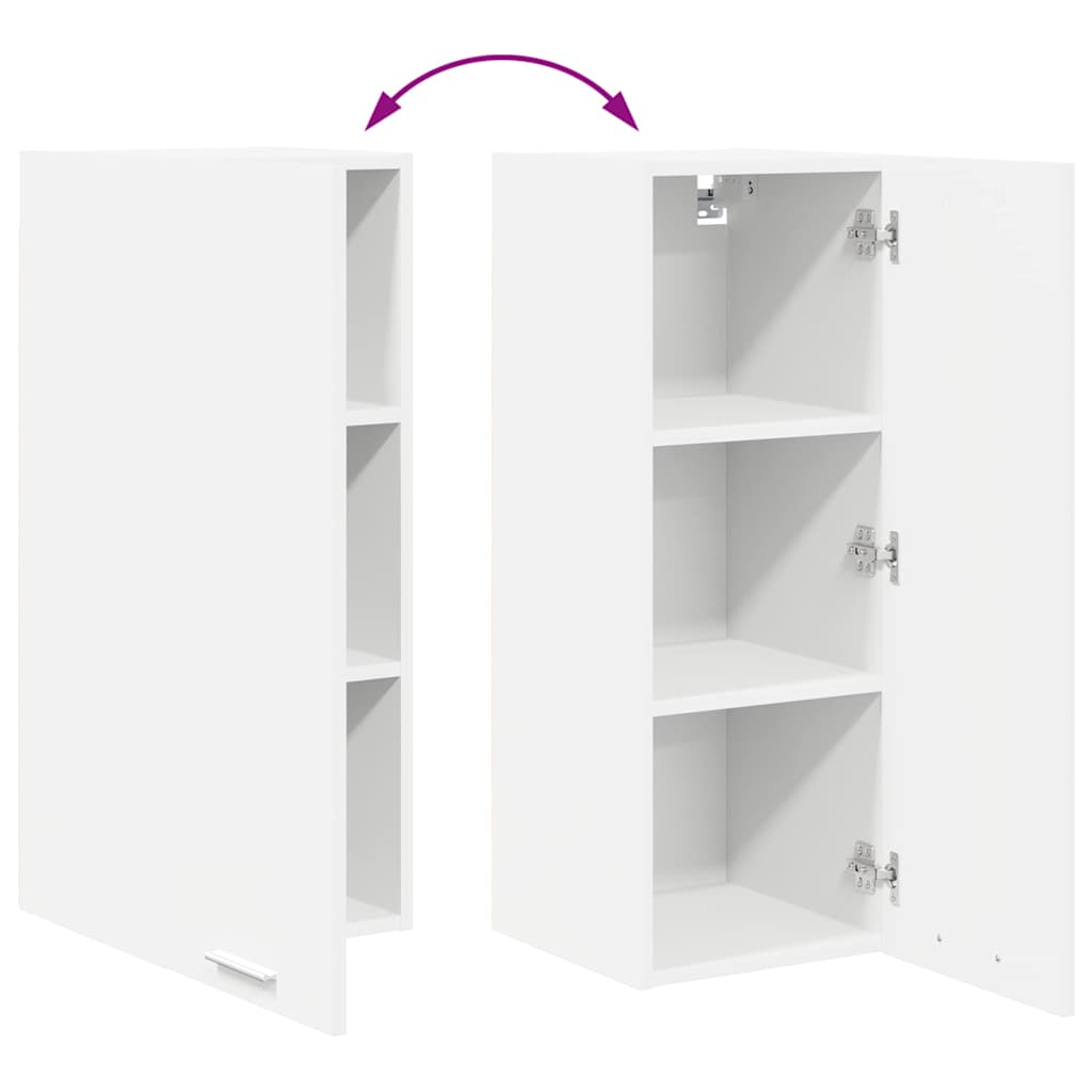vidaXL Hängeschrank mit Tür 2 pcs Weiß 30 x 31 x 80 cm Holzwerkstoff