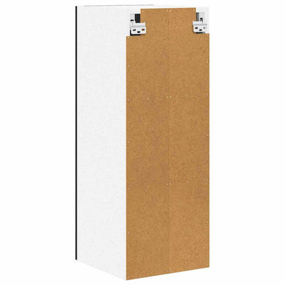 vidaXL Hängeschrank mit Tür Schwarze Eiche und Weiß 30 x 31 x 80 cm