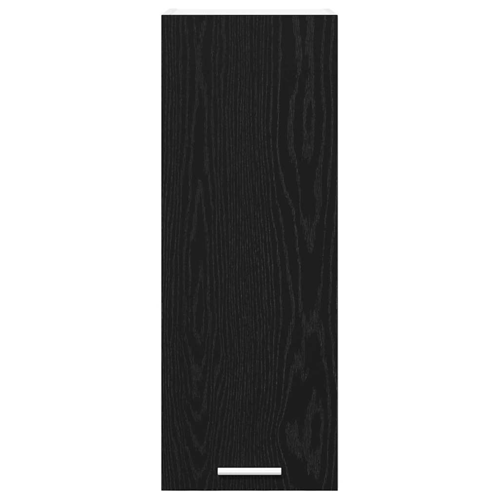 vidaXL Hängeschrank mit Tür Schwarze Eiche und Weiß 30 x 31 x 80 cm