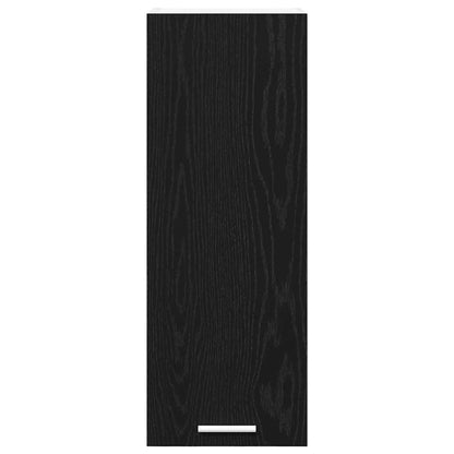 vidaXL Hängeschrank mit Tür Schwarze Eiche und Weiß 30 x 31 x 80 cm