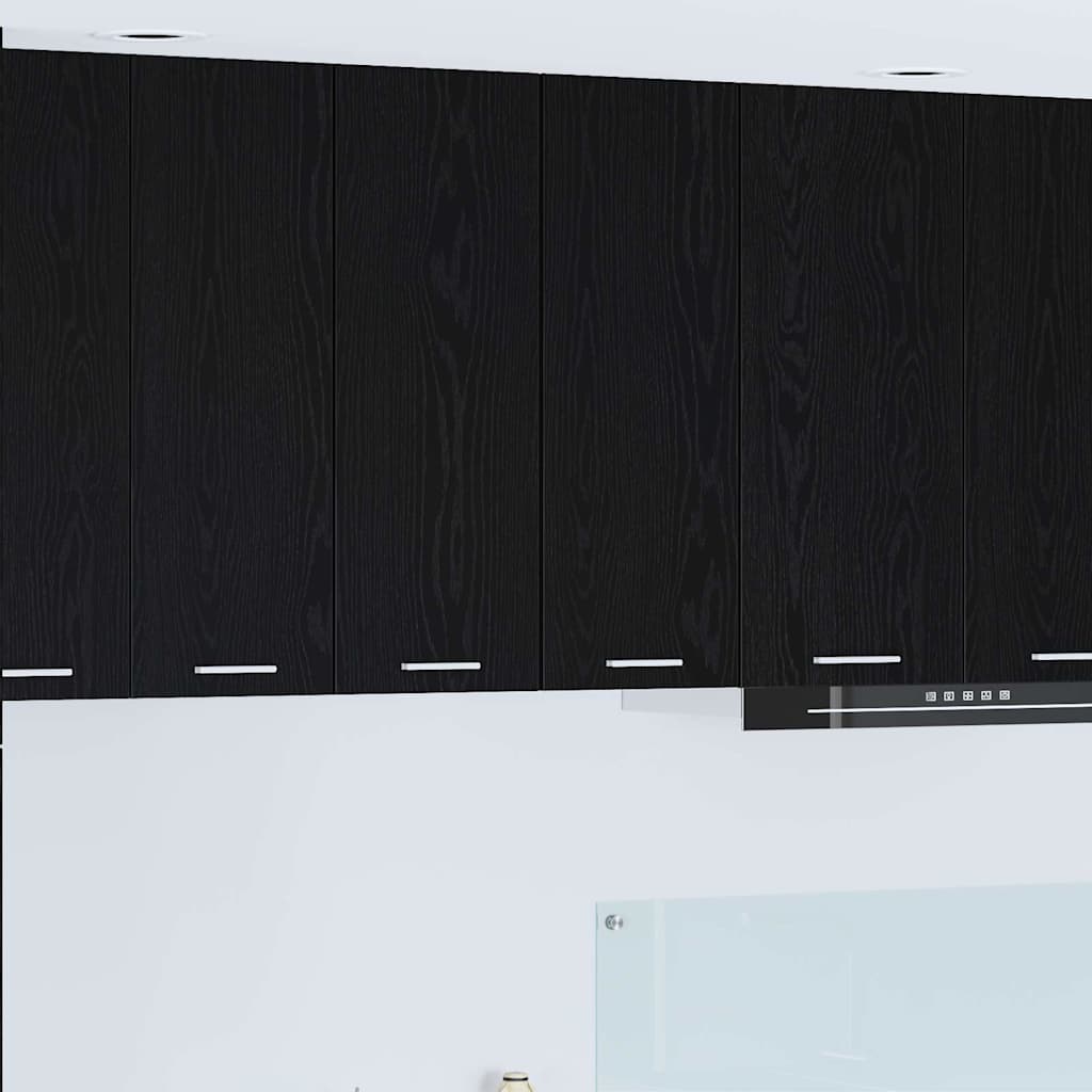 vidaXL Hängeschrank 2 pcs Schwarze Eiche und Weiß 30 x 31 x 80 cm