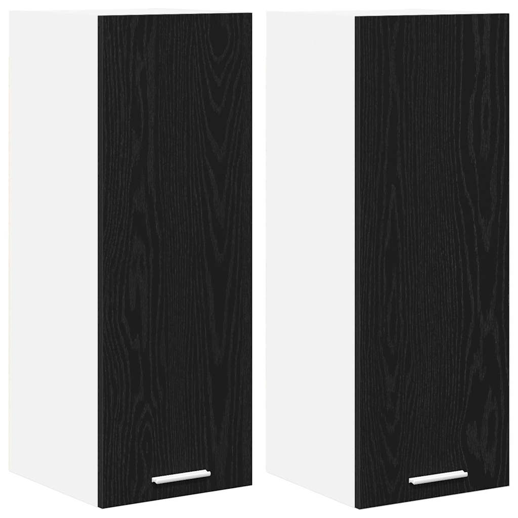 vidaXL Hängeschrank 2 pcs Schwarze Eiche und Weiß 30 x 31 x 80 cm