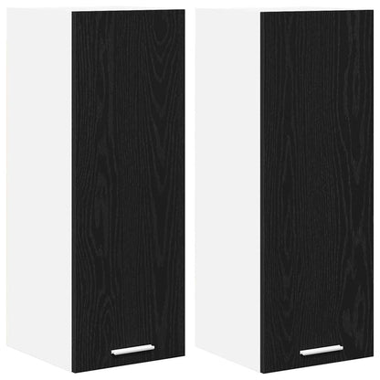 vidaXL Hängeschrank 2 pcs Schwarze Eiche und Weiß 30 x 31 x 80 cm