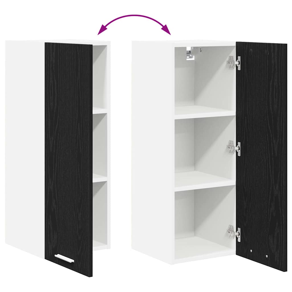 vidaXL Hängeschrank 2 pcs Schwarze Eiche und Weiß 30 x 31 x 80 cm